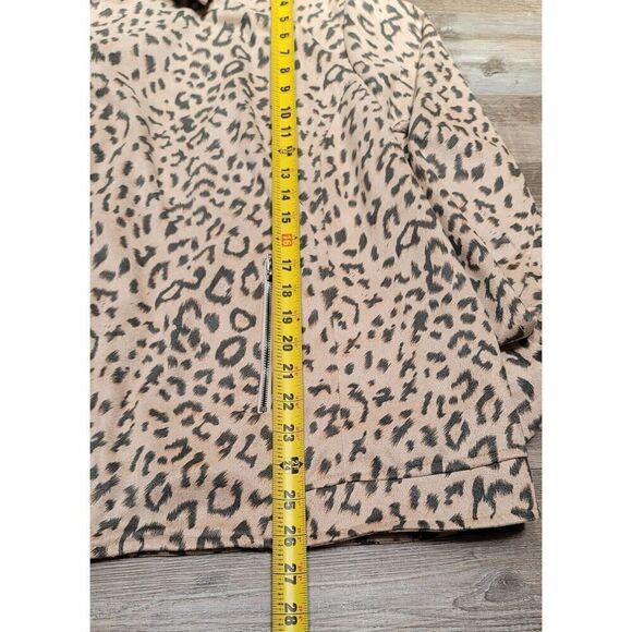 Andree by Unit Womens 2x Tan Cheetah Full Zip Jacket SOFT - Picture 9 of 10